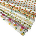 7枚 手芸用 カットクロス はぎれ 生地 パッチワーク DIY 花柄 56×46cm 綿 布セット(果物)