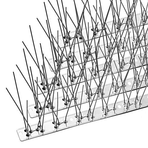 鳥よけ 鳩よけ 最新版 100%ステンレス 33cm×8個入り 取り付けアクセサリが付属 針が密集する カラスよけ フン害防止・景観を損なわずハトなどの害鳥による被害を防ぐ ベランダ・屋上・窓枠用 簡単設置 取扱説明書付き 総長:264CM