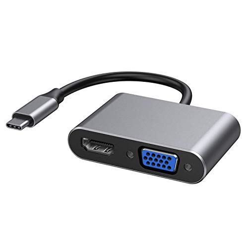 THKEDM USB Type C to HDMI VGAA_v^ USB-C VGA Thunderbolt 3 to VGA HDMI 2in1 \ 4KUHDRo[^ A_v^ ] MacBook/MacBook Air 13inch 2018/iPad Pro 2018/Surface Go/Book 2/USB C foCXΉ