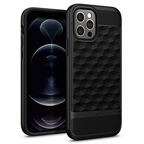 Caseology iPhone 12 ケース iPhone 12 Pro ケース 二重構造 ハニカム 立体パターン 耐衝撃 バンパー 衝撃吸収 iPhone12 iPhone12Pro カバー パララックス (マット・ブラック) iPhone 12 / 12 Pro マットブラック