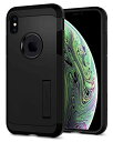 【Spigen】 iPhone XS ケース/iPhone X ケース 5.8インチ 対応 耐衝撃 米軍MIL規格取得 スタンド機能 タフ アーマー 057CS22160 (マット ブラック) iPhone XS / iPhone X