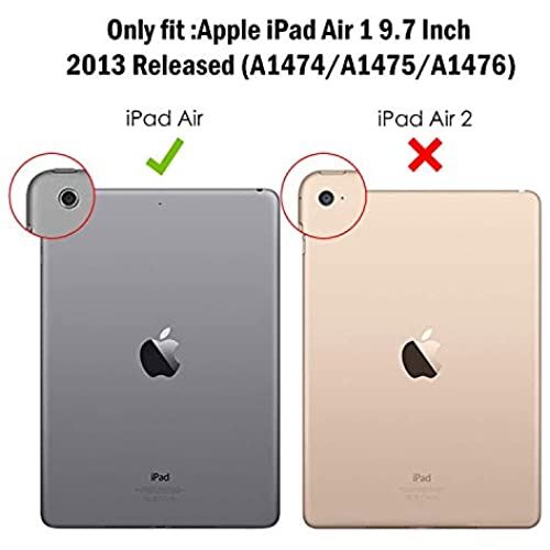 ProCase iPad Air 1(2013発売)ケース スマート 超スリム スタンド フォリオ保護ケース 半透明フロスト バックカバー 対応端末：Apple iPad Air 9.7