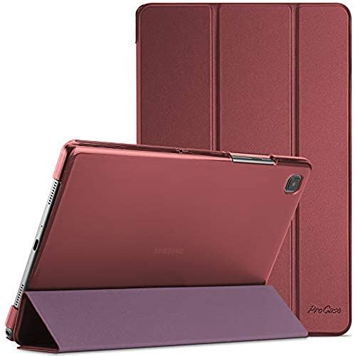 ProCase Galaxy Tab A7 10.4” (T500 T505 T507)ケース, 超スリム スタンド フォリオ保護ケース 半透明フロスト バックカバー 対応端末： Galaxy Tab A7 10.4-Inch (SM-T500 T505 T507) 2020 ? ワイン