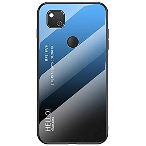 Google Pixel 4a カバー 背面強化ガラス 背面カバー グーグルピクセル4a かっこいい カーボン調 スリムなケース 落下防止 おしゃれ アンドロイドカバー(ブルー) Google Pixel 4a カバー 背面強化ガラス 背面カバー グーグルピクセル4a かっこいい カーボン調 スリムなケース 落下防止 おしゃれ アンドロイドカバー(ブルー)