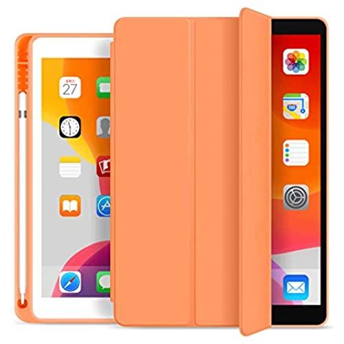 KenKe 新型 iPad 10.2 インチ ケース(2020/2019秋発売新型) 軽量 柔らかいシリコン TPU材質ペン 収納 iPad8 iPad7 カバー 3段階折り畳み可 スタンド マグネット付き 自動スリープ機能 Apple Pencil 手帳型 iPad 第8世代 第7世代に専用 (オレンジ色) KenKe 新型 iPad 10.2 インチ ケース(2020/2019秋発売新型) 軽量 柔らかいシリコン TPU材質ペン 収納 iPad8 iPad7 カバー 3段階折り畳み可 スタンド マグネット付き 自動スリープ機能 Apple Pencil 手帳型 iPad 第8世代 第7世代に専用 (オレンジ色)