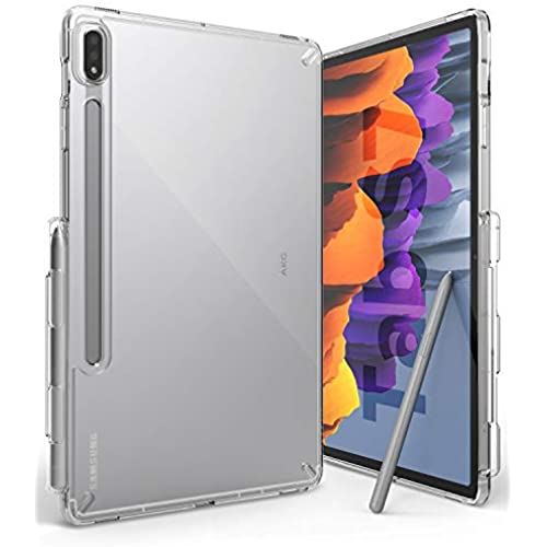 【Ringke】 Galaxy Tab S7 ケース タブレットケース S ペンホルダー付き 軽量 薄型 ストラップホール [米軍MIL規格取得] 透明 落下防止 カバー クリア サムスン Fusion (Clear クリア) [Galaxy Tab S7] [Galaxy Tab S7] - クリア