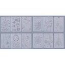 クリスマス 用 ステンシル 図面 テンプレート 描画 塗り絵 DIY クリスマスカード プレゼント 12枚セット