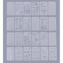 ステンシル 図面 テンプレート 描画ツール 塗り絵 製図用品 手帳用 教育用 絵画学習 DIY定規 24枚セット