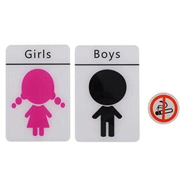 サインプレート 3点セット トイレ 男 / 女 / 禁煙 ドア 標識 表示 ボード 案内板 看板 ピクトサイン