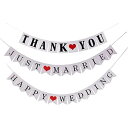 結婚式 飾り 3点セット HAPPY WEDDING ／ JUST MARRIED ／ THANK YOU ガーランド ウェディング パーティ