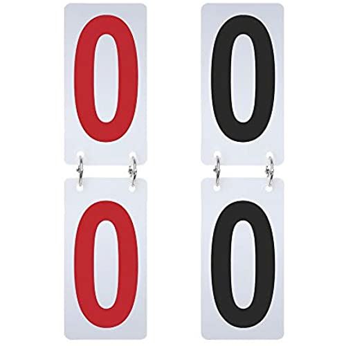 GOGO プラスチックナンバーカード 0-9両面 スコアボード 得点カード 野球 テニス用 2セット レッド/ブ..