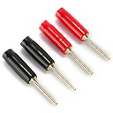 【ストレート ピン 4本1組】WYVERN AUDIO 小ぶりなプッシュ式スピーカーターミナル用プラグ ピンプラグ セット 内径3.18mm 金メッキ ブーツ付!!☆ (4本1組)