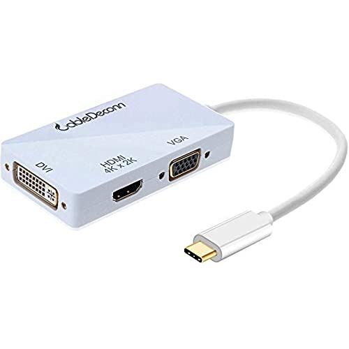 CableDeconn USB-C to HDMI DVI VGA ϊ A_v^ Type c Thunderbolt 3 to DVI VGA HDMI 31 Ro[^ 4K𑜓x |[gϊ P[u zCg