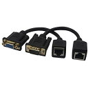 CERRXIAN RJ45 - VGAケーブル、VGA 15ピンポートメス&オス対RJ45メスマルチメディアビデオ用Cat5 / 6イーサネットLANコンソール VGA信号コンピュータモニタ延長ケーブル(1ペア)(2)