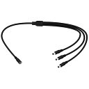 CERRXIAN 18awg ケーブル dc電源ケーブル 3分岐ケーブル 5.5x2.1mm DC 1メス-3オス acアダプタ 延長 SMD 5050 5630 2835 3528 LEDストリップ 防犯カメラ用 70センチメートル 黒
