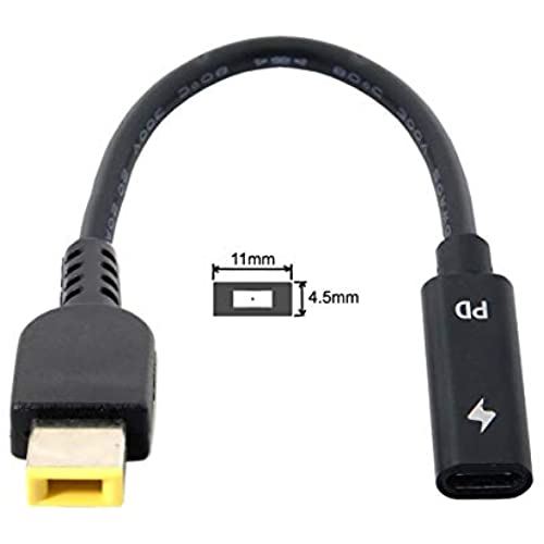 ThinkPad X1J[{pCablecc Type C USB-C to Rectangle 11.04.5mm Power Plug PD Emulator Trigger Charge Cable 11.0*4.5mm