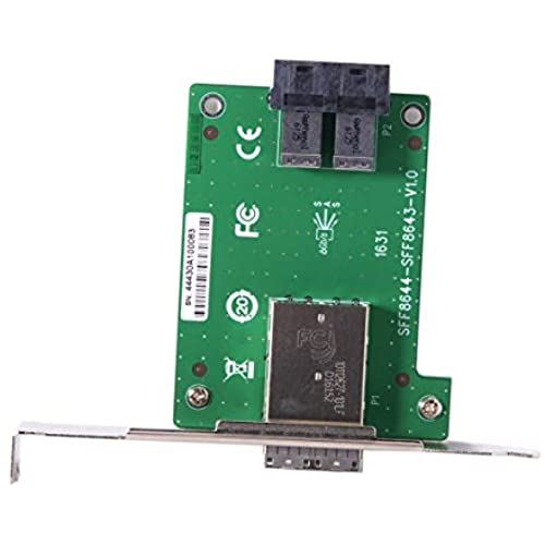 Cablecc デュアルポート Mini SAS HD SFF-8644 - 内蔵SAS HD SFF-8643 PCBAメスアダプター ロープロファイルブラケット付き Cablecc デュアルポート Mini SAS HD SFF-8644 - 内蔵SAS HD SFF-8643 PCBAメスアダプター ロープロファイルブラケット付き