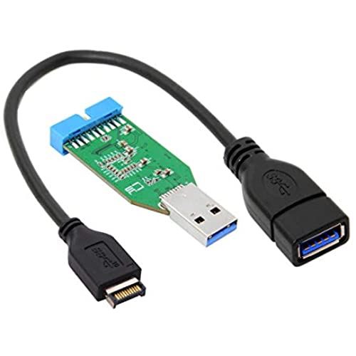 Cablecc USB 3.1 Cable to Motherboard 20pin Header Female Hub Adapter (USB 3.1 to 3.0)