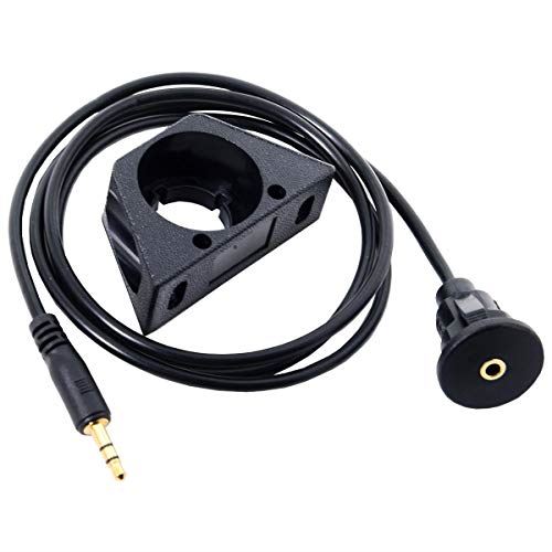 Cablecc Audio 3.5mm AUX オス-メス 延長ケーブル 防水マウントシェル 100cm