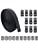 JETEDC（ジェットイデイシイ）Molle スーツケースベルト 荷崩れ防止 ベルト10セット 25mm×10m ワンタッチ式ロックプラスチックロック10個入り 荷締めベルト 作業用ベルト 調整可能 (黒)