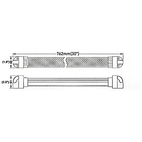 LEDルームライト 車内・室内照明 貨物灯 6000K白光 76CM 18W 1800ルーメン ON/OFF スイッチ付き 180°角度調整可 ハイエース 軽バン トラック キャンピングカー 船舶のインテリアに 12V/24V兼用 (1本) 18W 76cm 1個