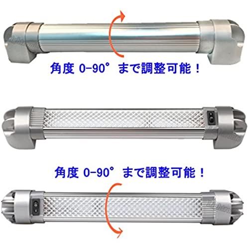 LEDルームライト 車内・室内照明 貨物灯 6000K白光 76CM 18W 1800ルーメン ON/OFF スイッチ付き 180°角度調整可 ハイエース 軽バン トラック キャンピングカー 船舶のインテリアに 12V/24V兼用 (1本) 18W 76cm 1個