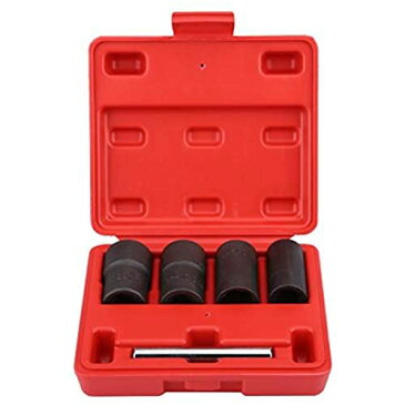 Qiilu 【5個】 1/2インチ ツイストソケットセット ロッキングホイール ナットボルト 潰れたボルト取り外し 17mm/19mm/21mm/22mmソケット