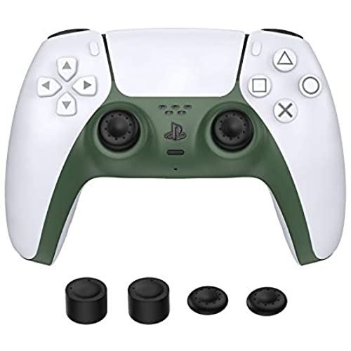 PS5 コントローラー ケース TiMOVO ソニープレイステーション5コントローラー専用 カバー 飾りケース DIY スティックキャップ4枚付き グリーン Green