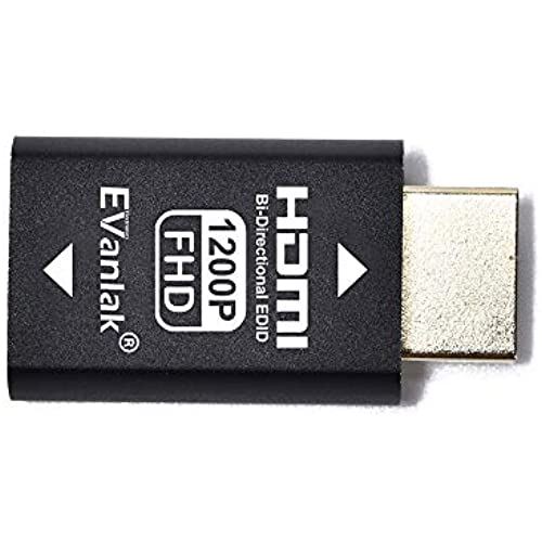 EVanlak Hdmi Edid エミュレーター パススルー ドングル 排除 エミュレーター アダプタ 第3世代 Mac Thunderbolt to HDMIスイッチ/エクステンダー/AVレシーバー/ビデオスプリッター -1920x1200@59hz-3パック 2