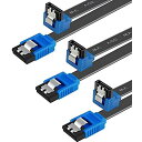 BENFEI SATA ケーブル L型 Sata3 シリアル ATA3 ケーブル 3本セット 6 Gbps対応 61cm SSDとHDD増設 ブラック(2)