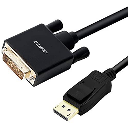 Benfei Displayport → DVI-D 変換 ケーブル 1.8m ブラック【相性】 デュアル ディスプレイ 対応 堅牢化仕様 金メッキ コネクタ シングルリンク パッシブタイプ 6 feet 6 feet