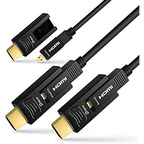 DTECH 配管用 着脱式 HDMI光ケーブル 8m HDMI タイプA ＋HDMI タイプD 4K 60Hz ハイスピード 18Gbps HDCP2.2 HDR ARC 3D CEC EDID対応