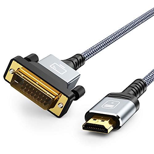 HDMI-DVI 変換ケーブル 3M 双方向対応 dvi hdmi 変換 ケーブル 1080P対応 DVI-D オス-HDMI タイプAオス PS4 PS3 TV モニター プロジェクターに適用 グレー