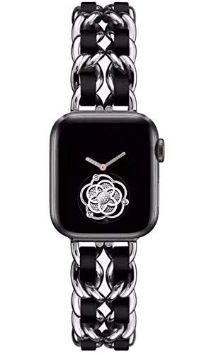 Royce&Roland チェーンブレスレット Apple Watch アップルウォッチ (38/40, シルバー) シルバー/ブラック