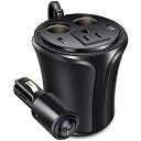 カーインバーター カップ型 150W 車載充電器 2USBポート(3.1A×2) ACコンセント 2×40Wシガーソケット DC12VをAC110Vに変換