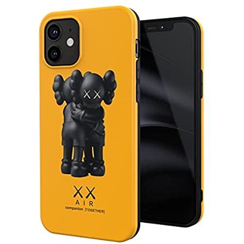 Attract iphone 12/12proケース おしゃれ 人気 かっこいい デザイン6個 かわいい kaws おもしろ フィギュア IMD TPU アイフォンケース 傷防止 ソフト スリム軽量 レンズ保護 耐衝撃 指紋防止 カバー 専用 スマホケース case (iphone 12/iphone 12pro, オレンジ色)