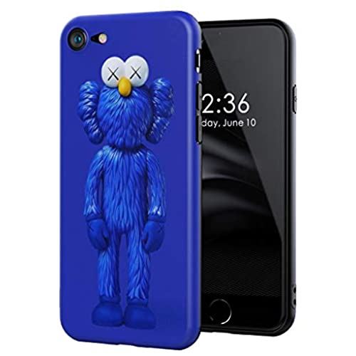 Attract iphone 7/8/SE2ケース おしゃれ 人気 かっこいい デザイン6個 かわいい kaws おもしろ フィギュア IMD TPU アイフォンケース 傷防止 ソフト スリム軽量 レンズ保護 耐衝撃 指紋防止 カバー 専用 スマホケース case (iphone 7/8/SE2, 青)