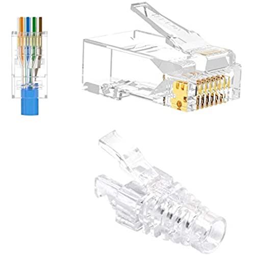 VCE ђʎ RJ45RlN^+W[Jo[ CAT6ACAT5 LANP[up zȒP ܕیJo[ 50Zbg