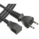 POWSEED 電源ケーブル 延長コード 2ピンプラグ用 電源コード延長 家庭用 延長ケーブル 電源ACケーブル オフィス用 7.5A 125V 2芯 2m