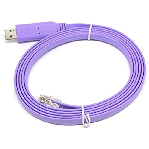KAUMO USB RJ45 シリアル コンソールケーブル FTDI チップ（Cisco Juniper などに対応） (2.0m, パープル)