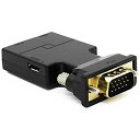 VGA to HDMI 変換 アダプター ポータブル オス-メス FULL HD (1920 x 1080) @60Hz | AUX 24bit Stereo(2)