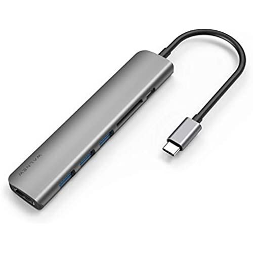 USB C ハブ、WALNEW MacBook Pro USB C アダプター 7-in-1 Type Cハブ 変換アダプター 4K USB C-HDMI出力 100W PD充電 USB3.0ポート ハブ SD/Micro SD カードリーダー USB-C HDMIアダプタ MacBook Pro/Air(Thunderbolt 3)/ChromeBook/iPad Pro等Type Cデバイスに対応 Gray