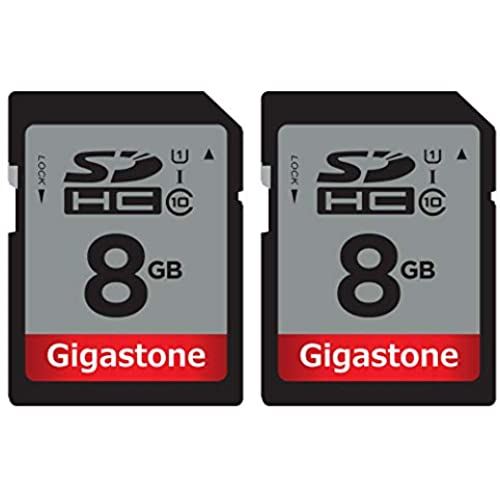 Gigastone 8GB 2パック SDカード UHS-I U1 Class 10 SDHC メモリーカード フルHD ビデオ キャノン ニコン ソニー ペンタックス コダックオリンパス パナソニック デジタルカメラ 8GB 2個パック 