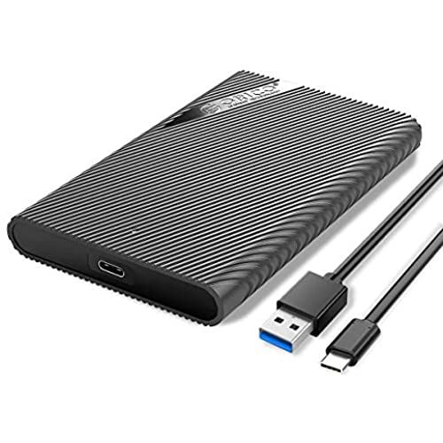 楽天MOAセレクトORICO 2.5インチ HDDケース USB-C ハードディスクケース USB3.1 Type-C SSDケース SATA3.0 ドライブケース UASP対応 5Gbps高速 9.5mm/7mm 両対応 4TBまで 工具不要 ストライプ紋 2521C3-BK