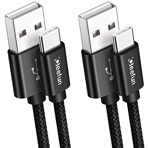 USB Type C ケーブル【2本セット 3m】CLEEFUN QC3.0対応 3A急速充電 タイプ C ケーブル 長い 高速データ転送 コード タイプc 高耐久ナイロンGalaxy S10 S10e S9 A20 A21 A51 A50 Note 10 9 8、Xperia XZ3 XZ2 XZ、Switch、LG G6 G7 G8、GoPro Hero 7/6/5等Type-c機器対応 黒