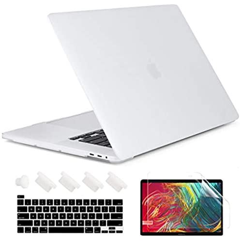 TwoL MacBook Pro 13 ケース 2020 2019 2018 2017 20186 (A2238 M1/A2251/A2289/A2159/A1989/A1706), プラスチックハードカバー キーボードカバー(US英字) 新しい Mac Pro 13 インチ Touch Bar搭載, つや消しクリア