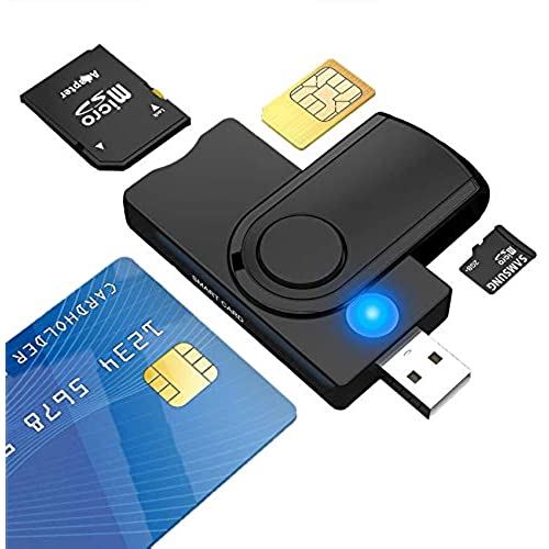 接触型ICカードリーダー/ライタ SIM/SD/Micro SD (TF)/CAC対応可 USB接続 「国税電子申告・e-Tax対応・マイナポイン ト・マイナンバーカード・住基カード」自宅で確定申告 (ブラック)