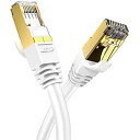 3m2本 Veetop LANケーブル CAT8 カテゴリ8 超高速 ギガビット 最大40GBASE-T 2000MHz SFTP イーサネットケーブル 金メッキ RJ45 コネクタ 爪折れ防止 パソコン ルーター ... 白い