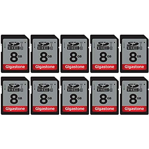 Gigastone 8GB 10-Pack SD Card UHS-I U1 Class 10 SDHC Memory Card Full HD Video Canon Nikon Sony Pentax Kodak Olympus Panasonic Digital Camera 8GB 10個パック