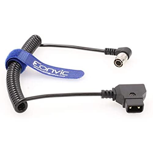 Hirose 4Pin Male to Anton Bauer D-Tap for Zoom F8 Sound Devices 633/644/688 (Right angle 4pin coiled cable)